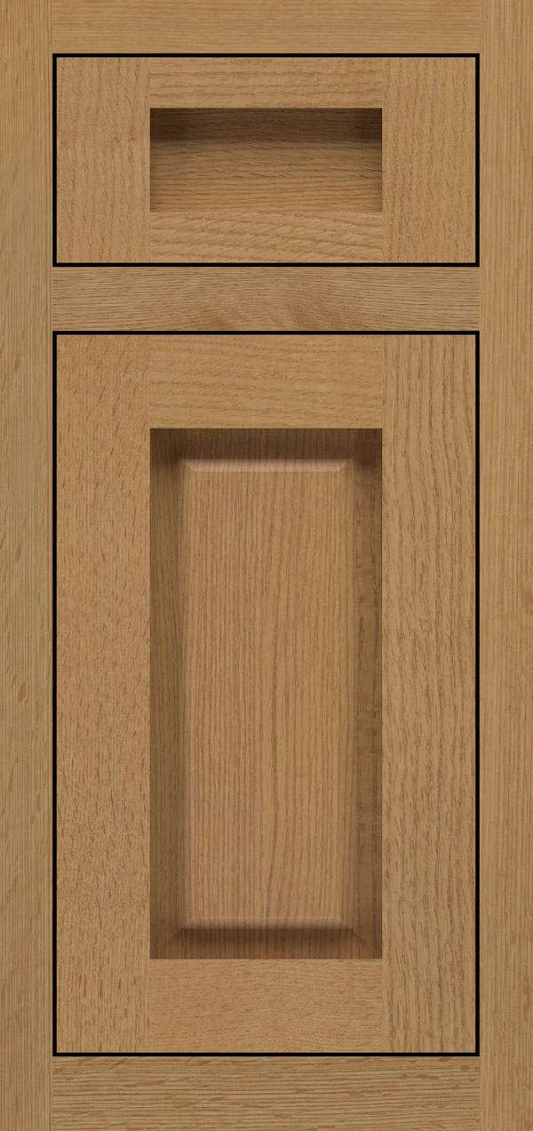Adagio 5-piece quartersawn white oak inset cabinet door in desert