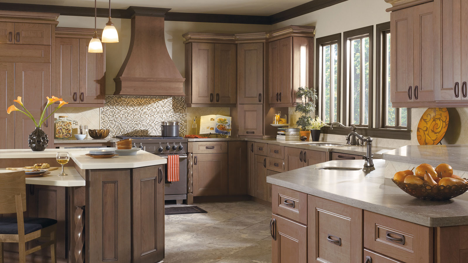 Kitchen with Cherry Cabinets - Omega Cabinetry