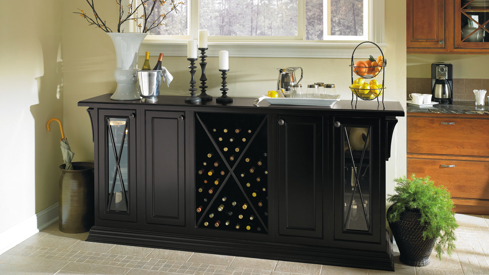 black dining room storage cabinet