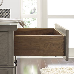 Drawer of Pinnacle framed cabinet pulled open