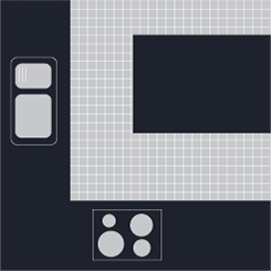 L-shaped kitchen layout with an island