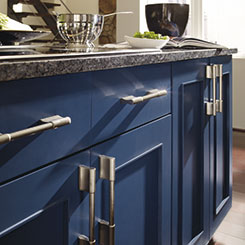 Metro painted kitchen cabinets in Blue Lagoon