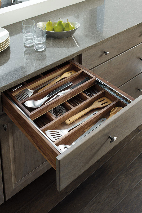 Tray Divider Pull Out - Omega Cabinetry Specialty Cabinets