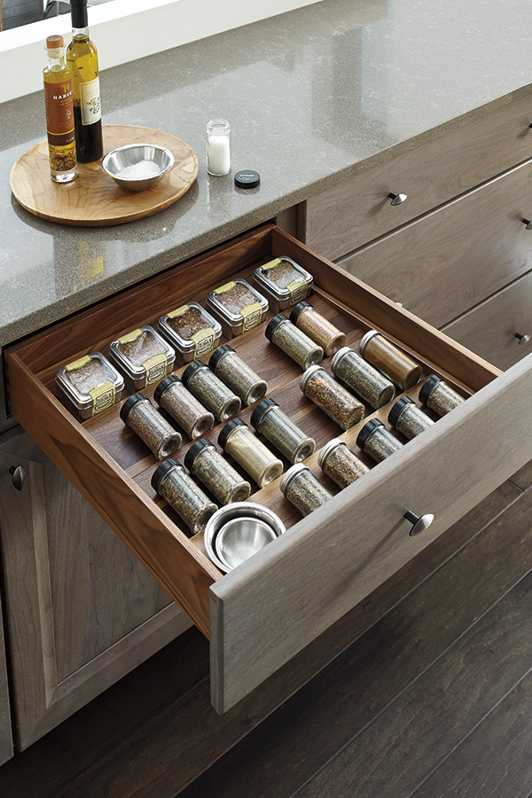 Spice Drawer - Specie Matched Interior - Omega Cabinetry