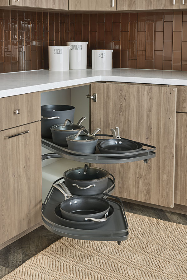 Blind Corner Base with Lemans Swingout in Gray