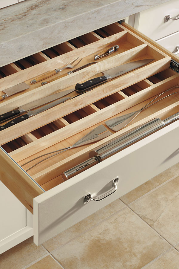 Pull Out Tray Divider - Omega Cabinetry Specialty Cabinets