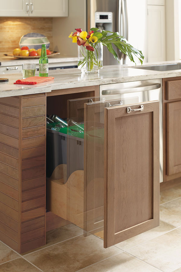 Touchless Trash Can Unit Omega Cabinetry, Kitchen Drawer Trash Bin