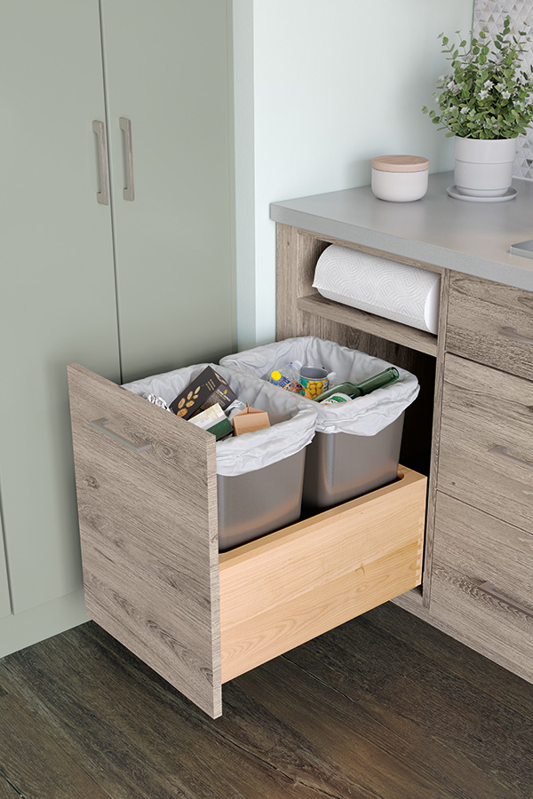 Paper Towel Cabinet with Waste Baskets