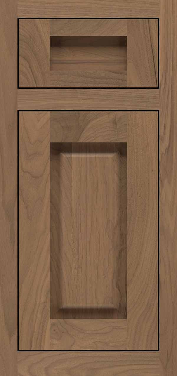Adagio 5-piece walnut inset cabinet door in desert