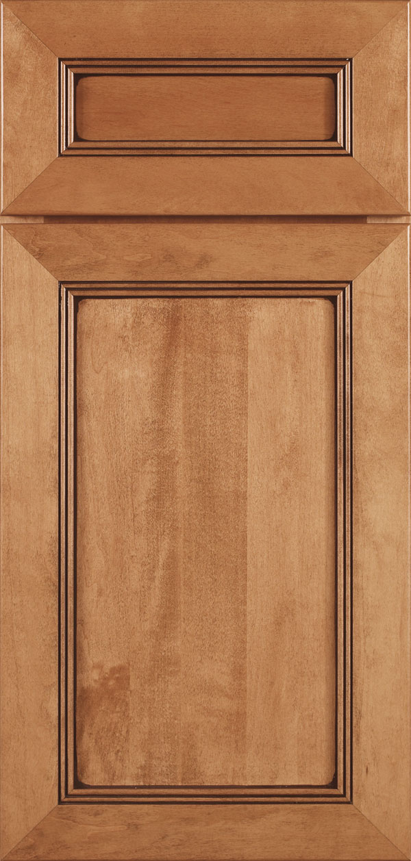 Bancroft 5-piece cherry reversed raised panel cabinet door in butternut with coffee glaze