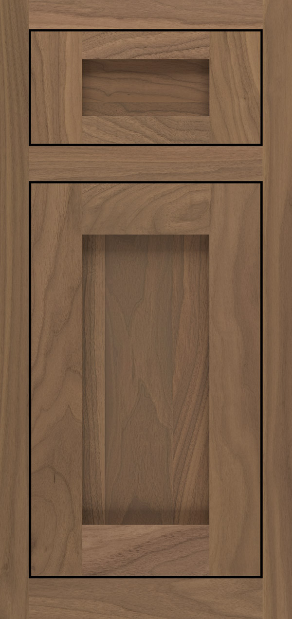 Bravura 5-piece walnut inset cabinet door in desert