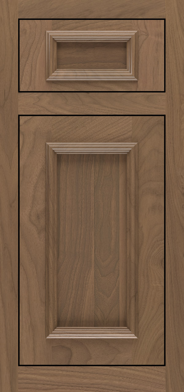 Brighton 5-piece walnut inset cabinet door in desert