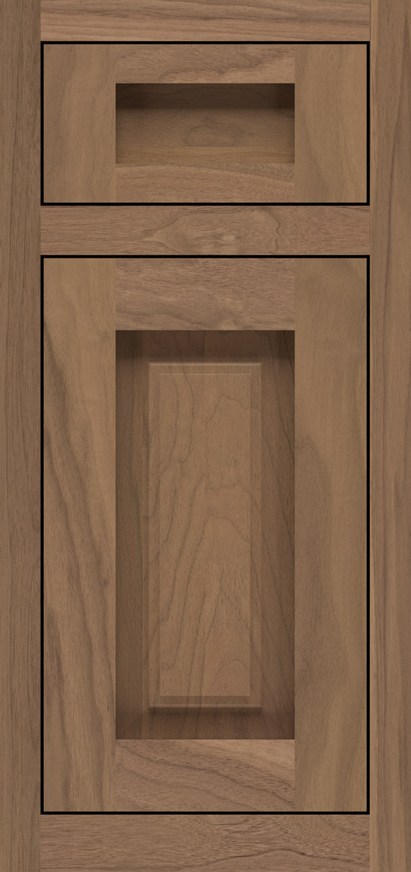 Calendo 5-piece walnut inset cabinet door in desert