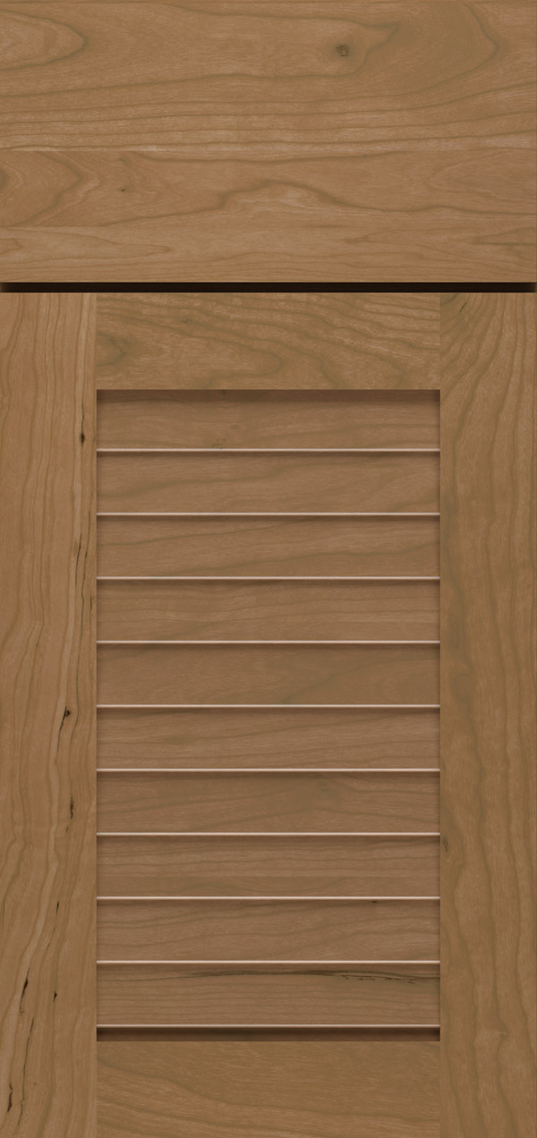 Cancun cherry louvered cabinet door in desert