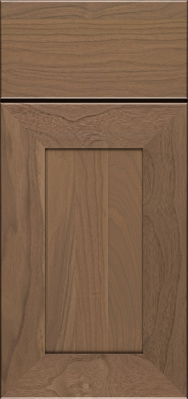 Cayhill walnut reversed raised panel cabinet door in desert