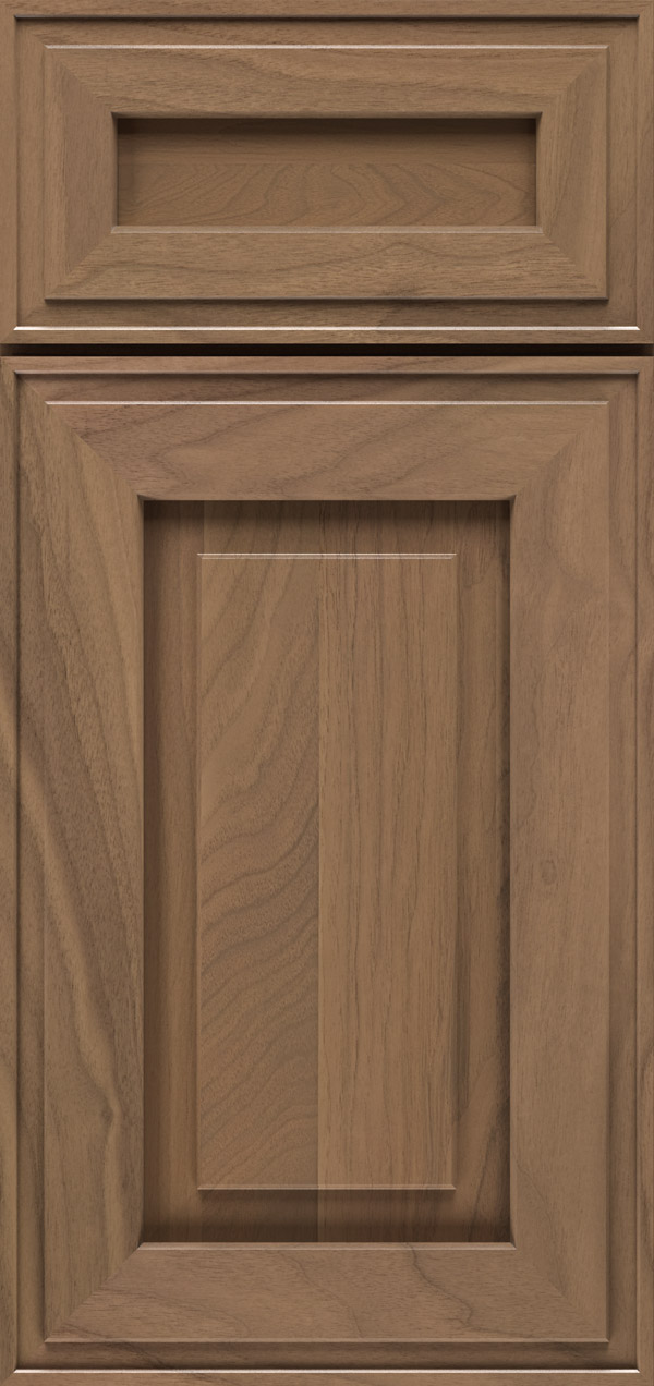 Clio 5-piece walnut raised panel cabinet door in desert