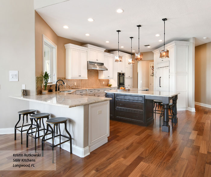 White Glazed Kitchen Cabinets