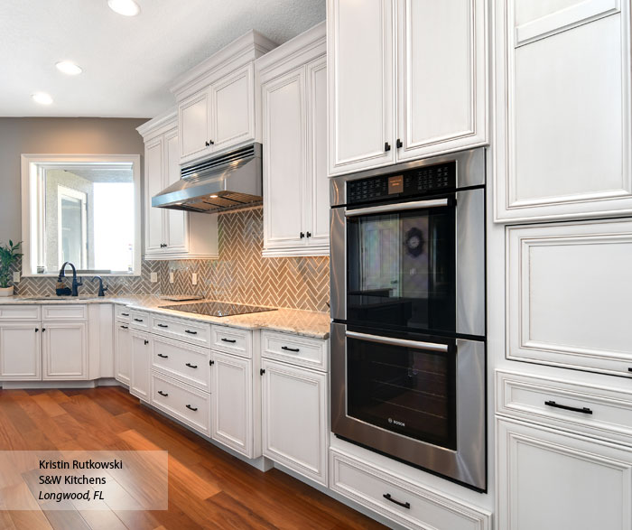 White Glazed Kitchen Cabinets Omega Cabinetry