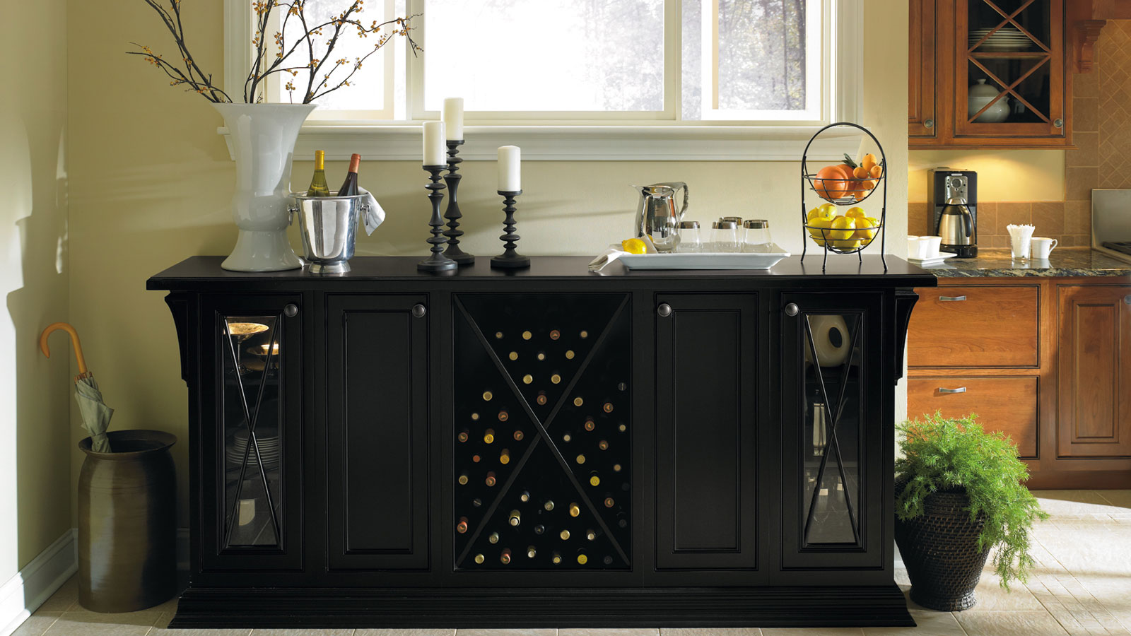 Black Storage in Dining Room Omega