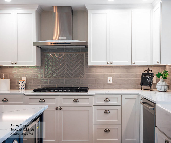 Casual Blue and White Kitchen Cabinets