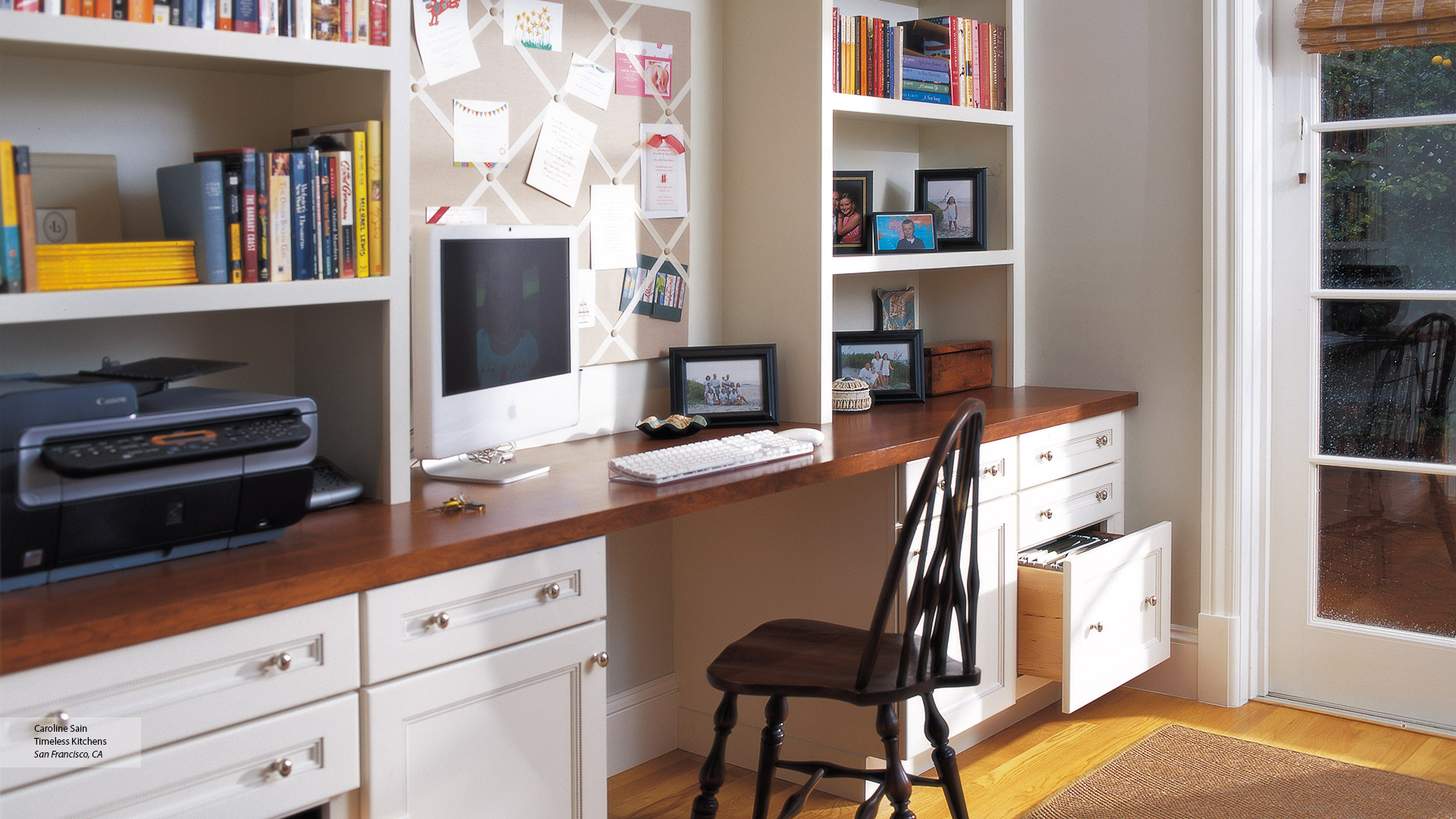 Off White Cabinets in a Home Office - Omega