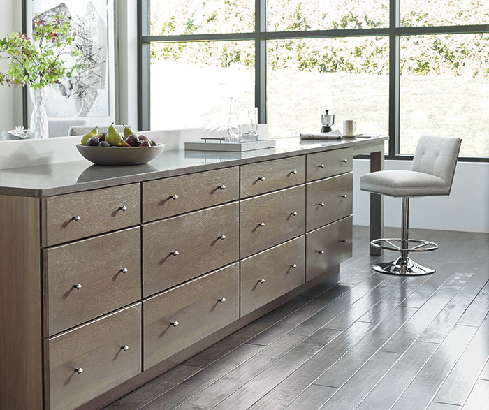 Contemporary Kitchen with Walnut Cabinets