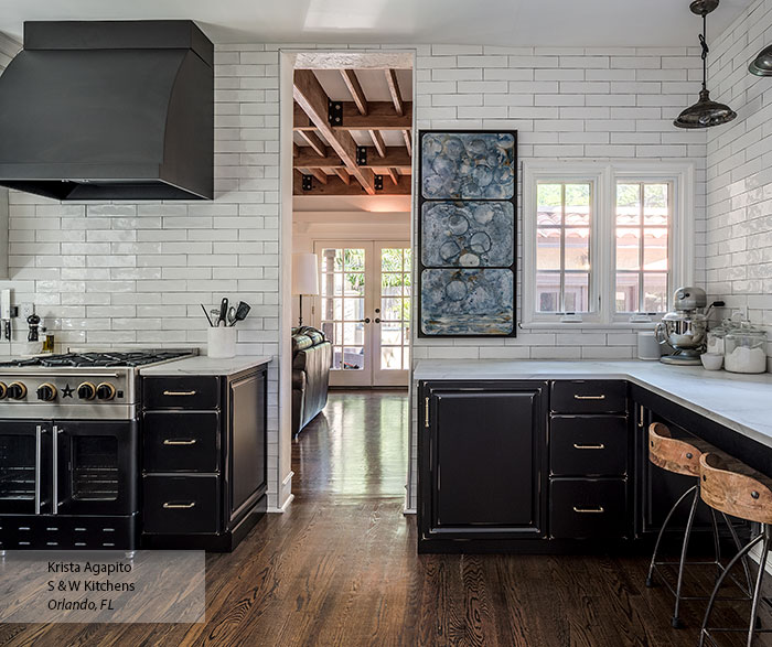 Transitional Black Maple Kitchen Cabinets In Custom Finish