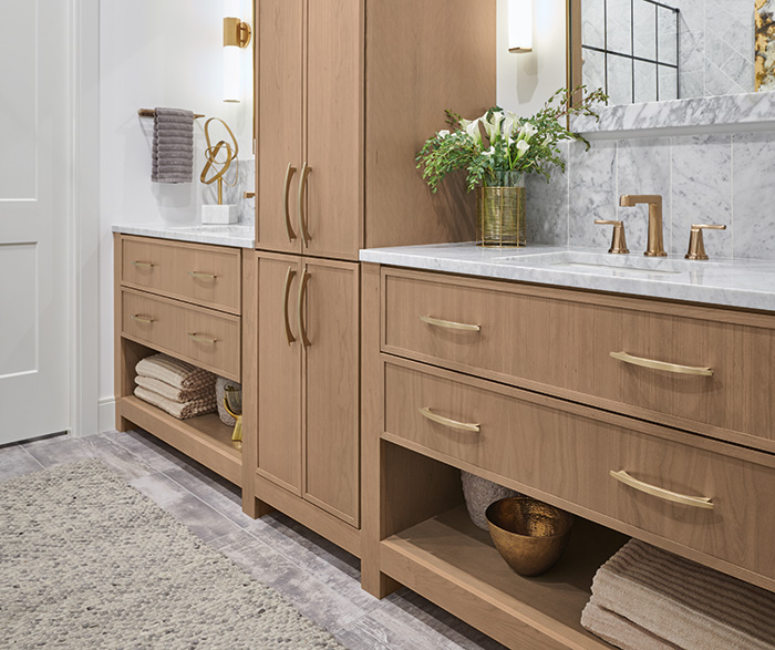 Casual Cherry Woodtone Bathroom Cabinets