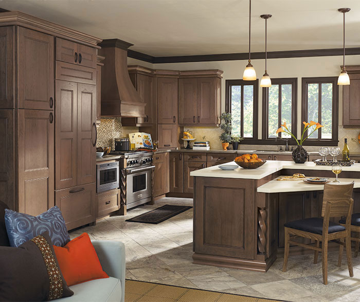 Laroche kitchen with Cherry cabinets in Riverbed finish