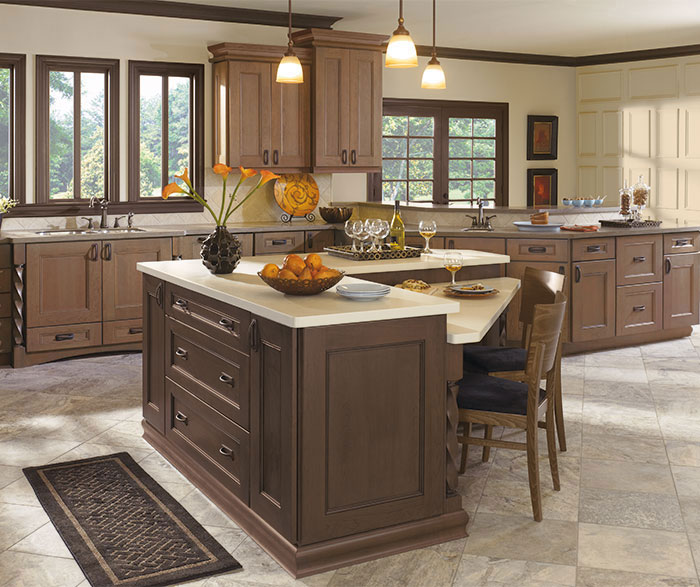 Laroche kitchen with Cherry cabinets in Riverbed finish