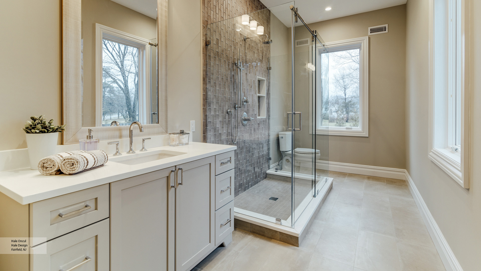 Contemporary Painted Soft Gray Bathroom Cabinets Omega