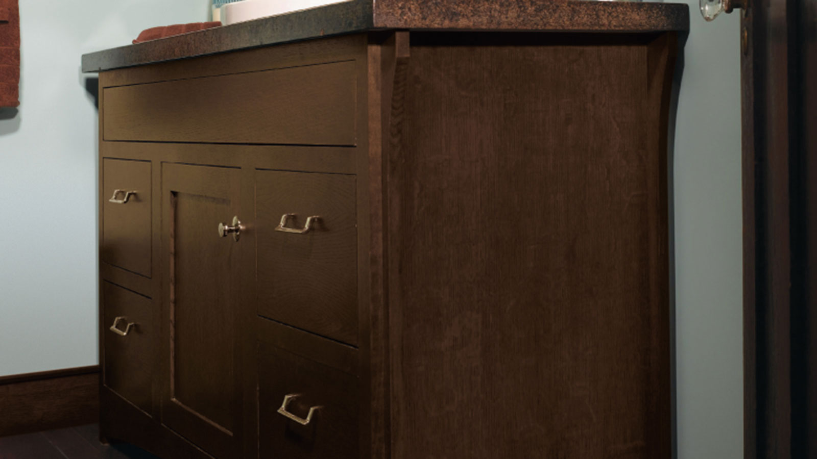 Bathroom Vanity Cabinet In Quartersawn Oak Omega