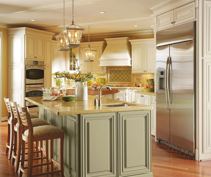 Off White Cabinets With Glaze Omega Cabinetry Off White Cabinets With Glaze In A Traditional Kitchen