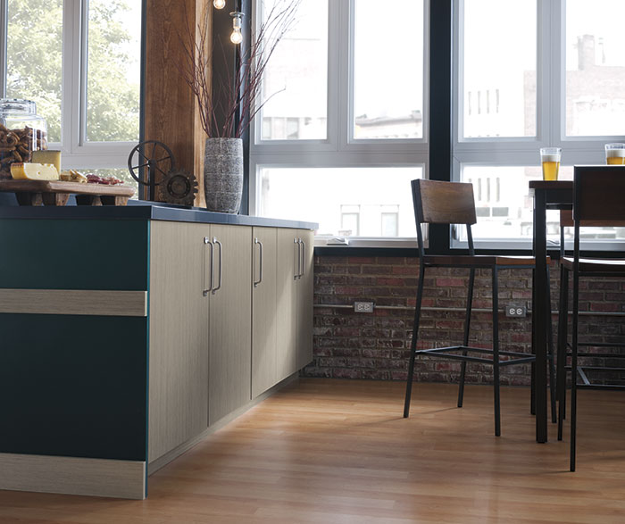 Modern kitchen with Nella Textured Laminate cabinets and custom paint