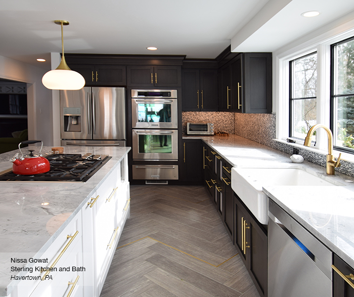 Puritan maple kitchen cabinets in smokey hills and pearl