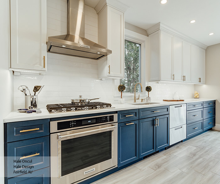 White Painted Maple Kitchen Cabinets, Grey Blue And White Kitchen Cabinets
