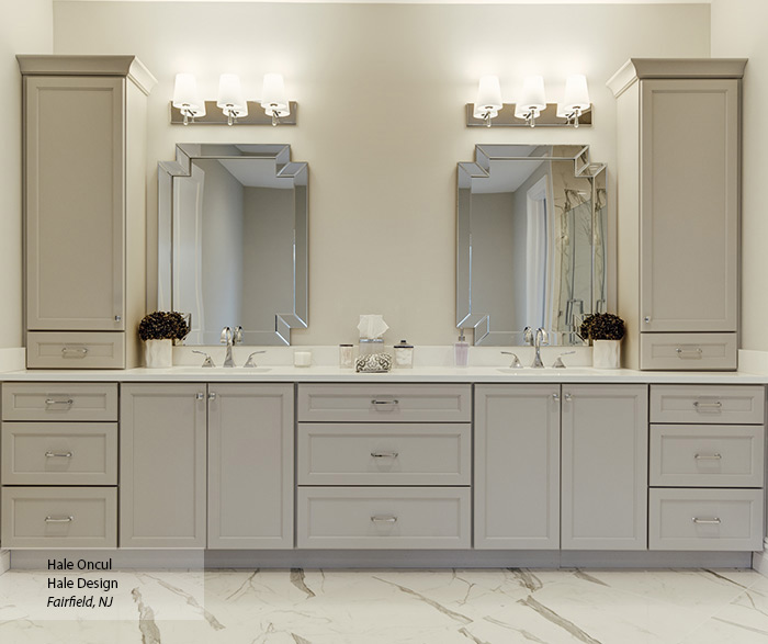 Casual Dove Gray Painted Bathroom Cabinets
