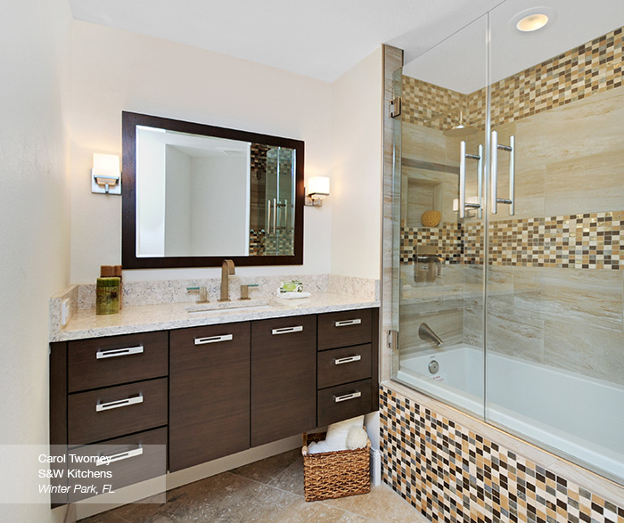 Contemporary Walnut Bathroom Vanity