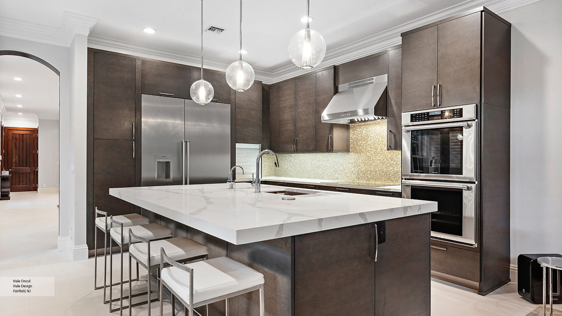 Contemporary Gray Quartersawn Oak Kitchen Omega