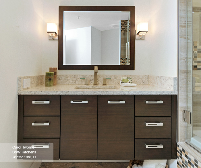 Contemporary Walnut Bathroom Vanity