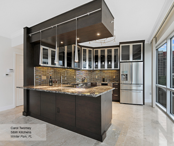 Contemporary Walnut Kitchen Cabinets Omega