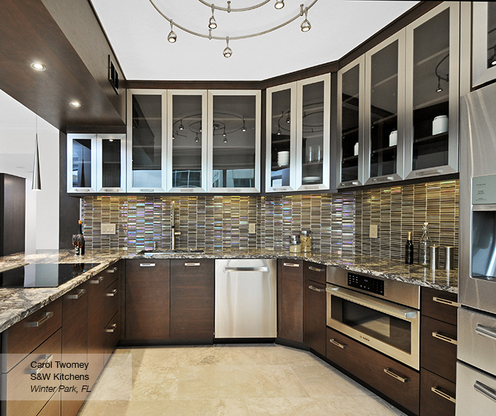 Contemporary Walnut Kitchen Cabinets