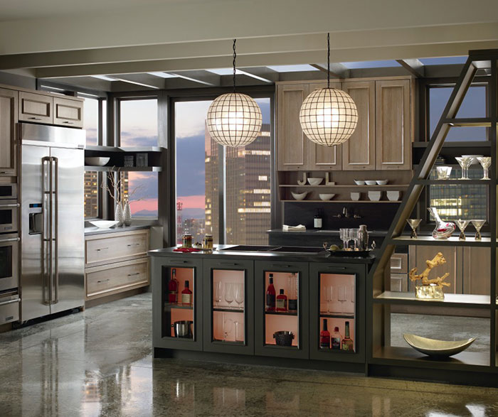 Contemporary Tunisia Kitchen Cabinets With Ceruse Finish