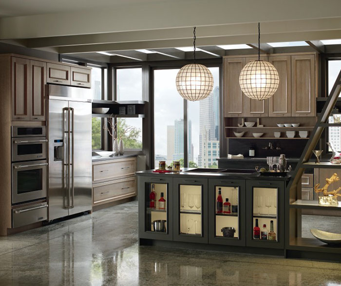 Contemporary Tunisia Kitchen Cabinets with Ceruse Finish