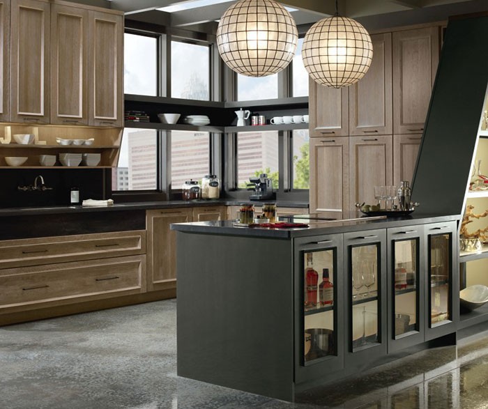 Contemporary Tunisia Kitchen Cabinets with Ceruse Finish