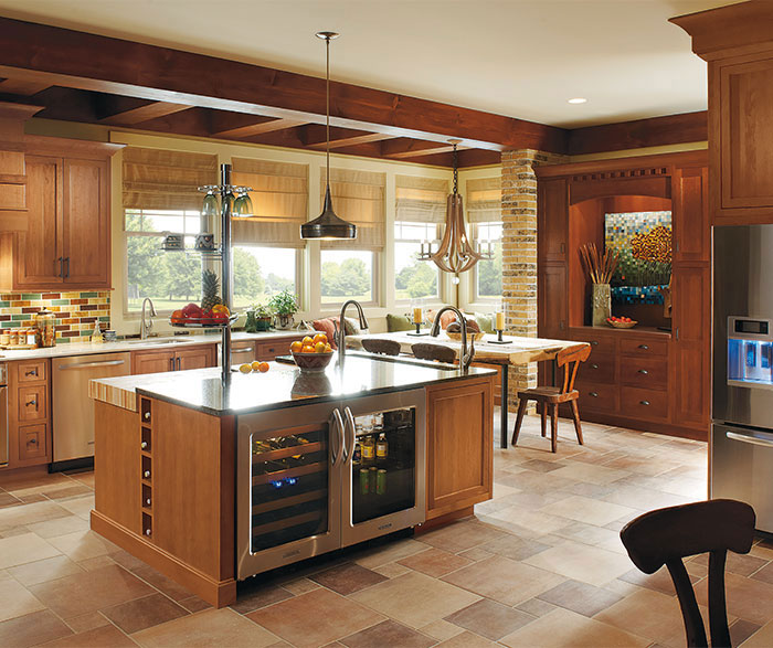 Rustic Kitchen With Cherry Wood Cabinets Omega