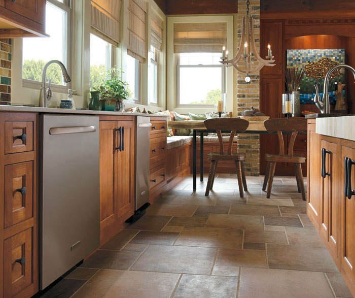 Rustic Kitchen With Cherry Wood Cabinets Omega