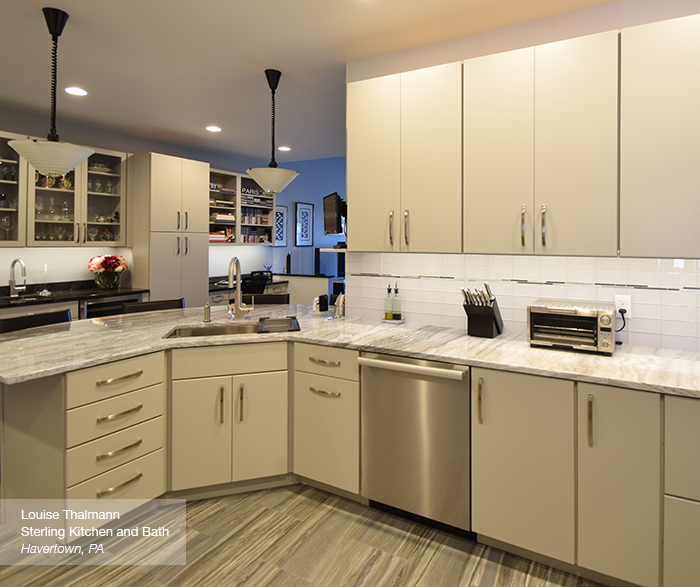 Vail modern grey kitchen in maple dove