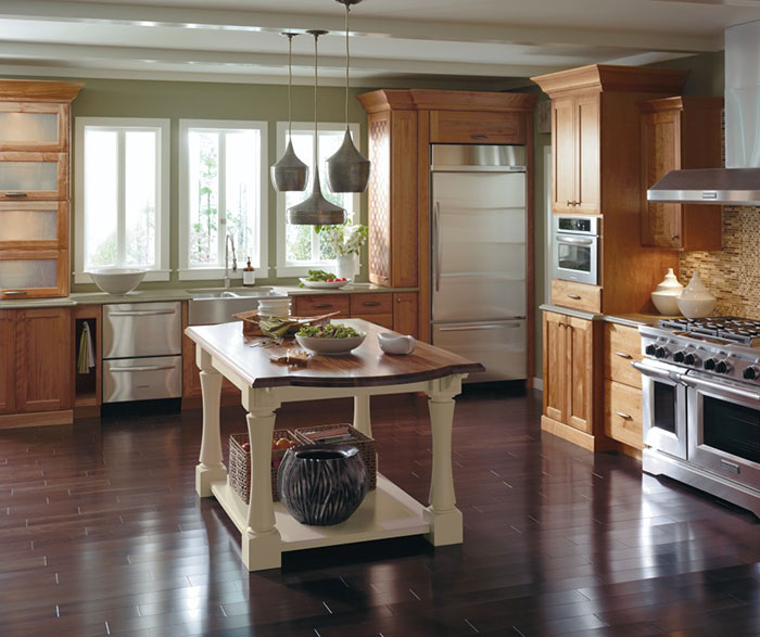 Casual Cherry Kitchen Cabinets In, Natural Cherry Kitchen Cabinets Pictures