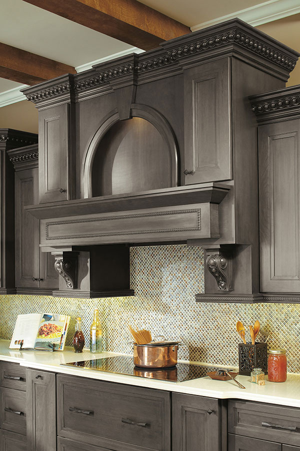 Wood Hood with Infinity Corbel and Moulding